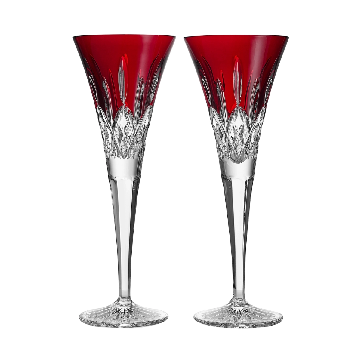 Waterford Lismore Red Toasting Flute Set
