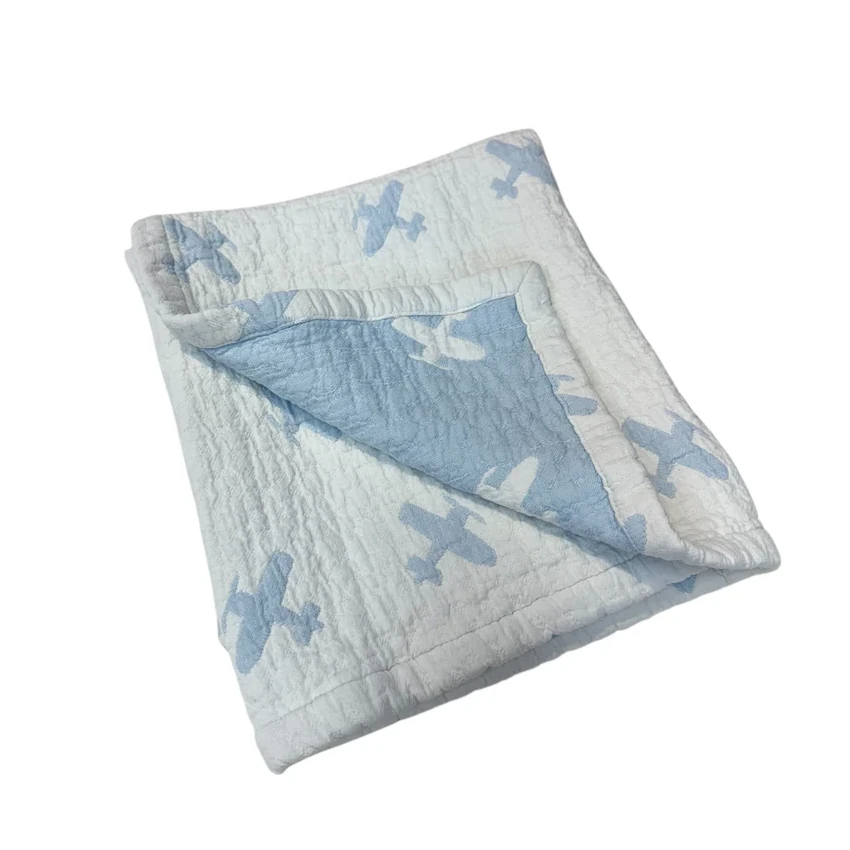 A Soft Idea Airplane Baby Blanket, Blue
