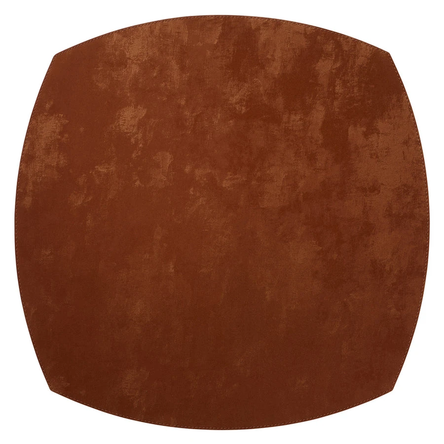 Bodrum Velvet Collection 16" Elliptical Vinyl Placemats - Red Rock