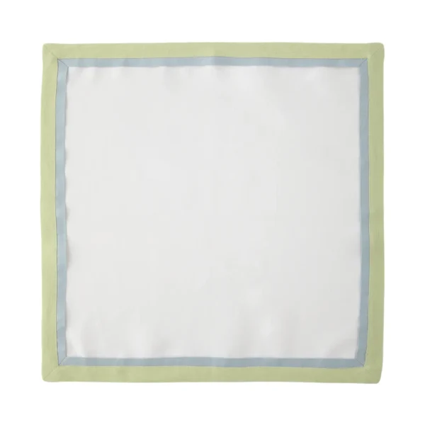 Deborah Rhodes 22" Tailored Bordered Napkin - White/Sky/Kiwi