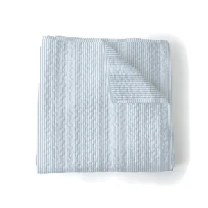 Ida Mae Ticking Stripe Blue Baby Blanket