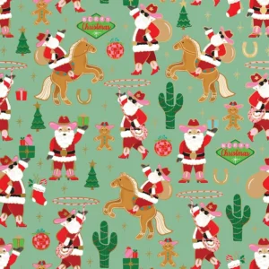 Jillson & Roberts Rodeo Santa Gift Wrap Roll