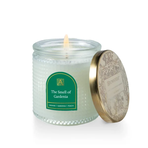 Aromatique The Smell of Gardenia - Textured Glass Candle with Lid