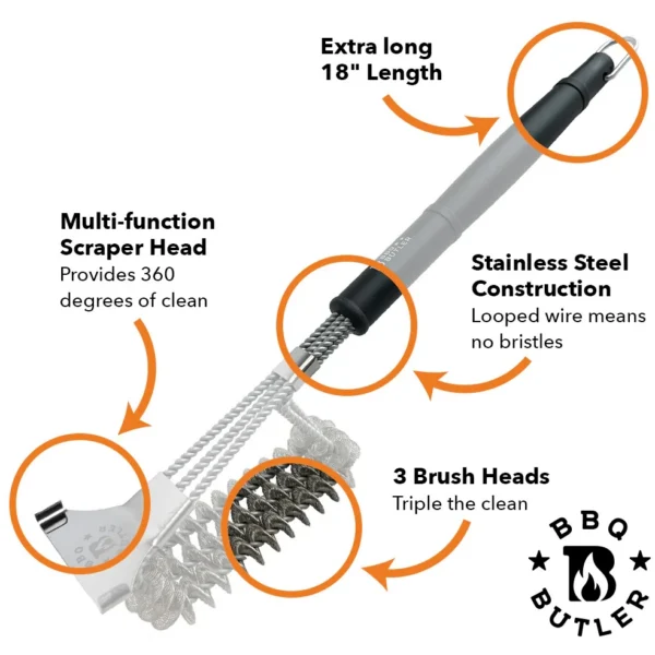 BBQ Butler Stainless Steel Grill Brush