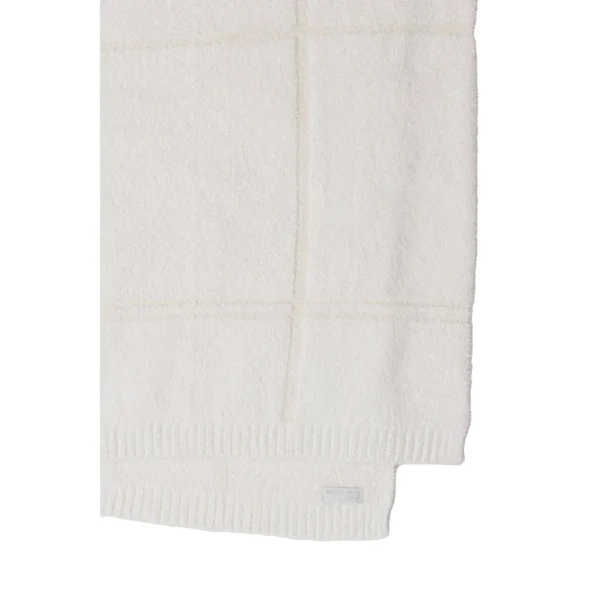 Barefoot Dreams CozyChic Cotton Tonal Plaid Throw - Cream