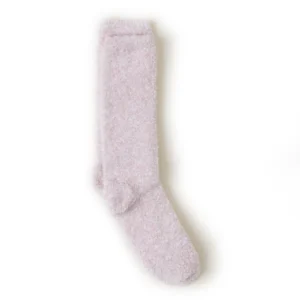 Barefoot Dreams CozyChic Heathered Socks - Dusty Rose/White - S/M