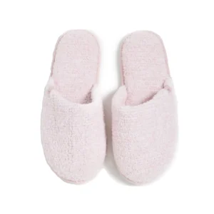 Barefoot Dreams CozyChic Unisex Slipper- Dusty Rose/White