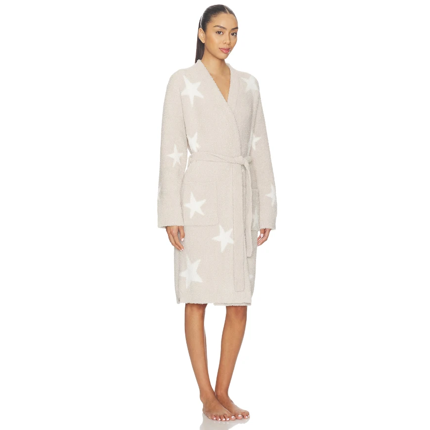 Barefoot Dreams CozyChic Starry Night Robe - Stone & Pearl