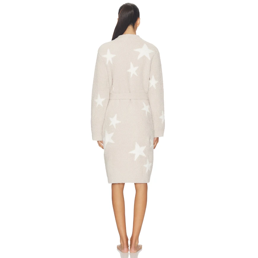 Barefoot Dreams CozyChic Starry Night Robe - Stone & Pearl
