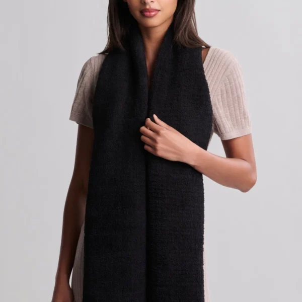Barefoot Dreams CozyChic Grid Scarf - Black3