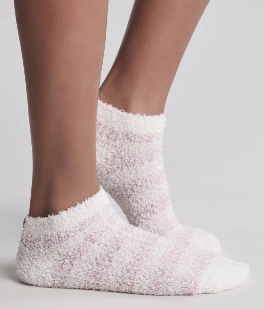 Barefoot Dreams CozyChic Heathered Stripe Ankle Sock Set - Teaberry2