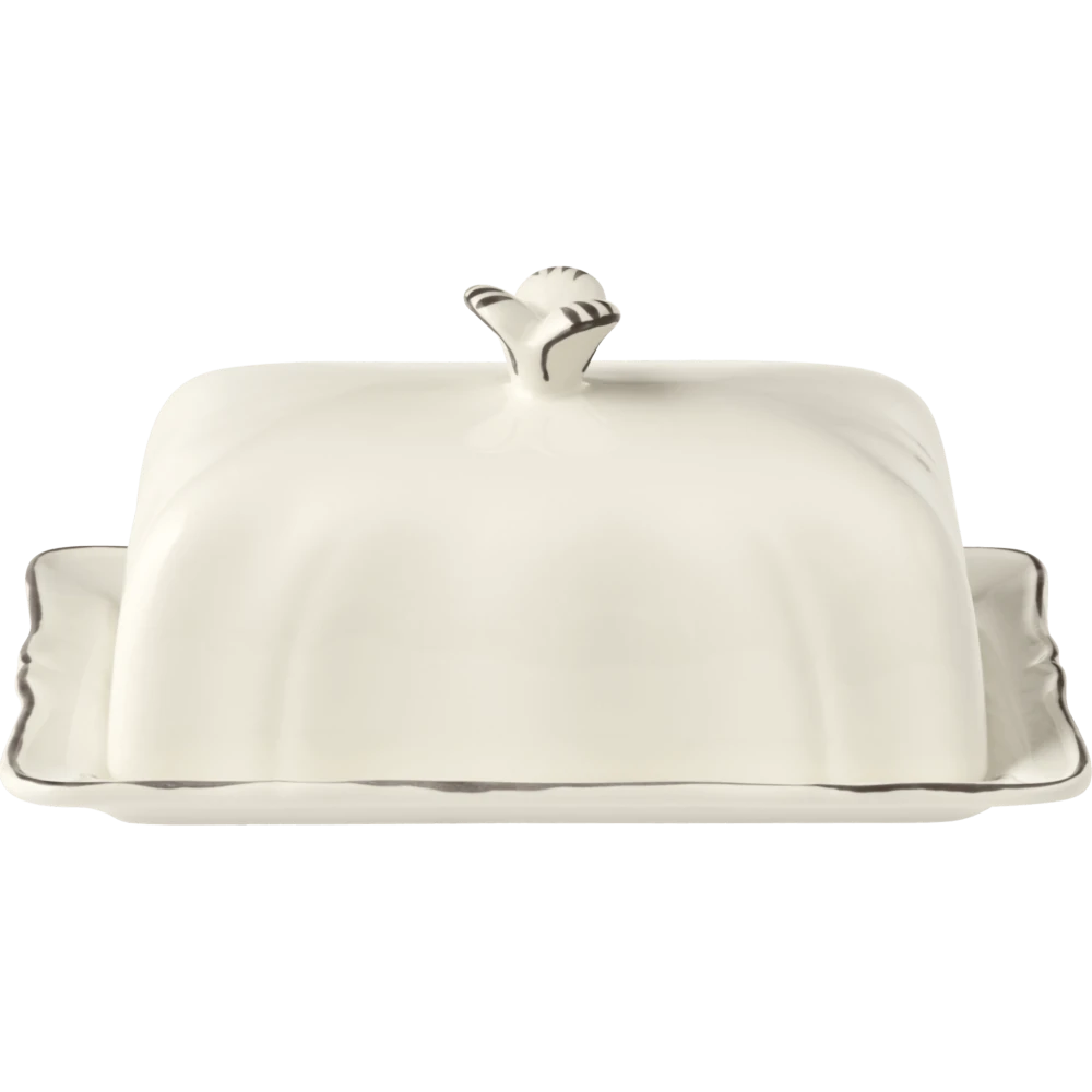 Gien Filet Taupe Butter Dish