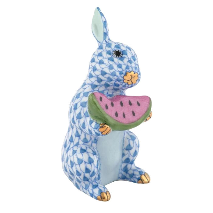 Herend Bunny with Watermelon - Blue