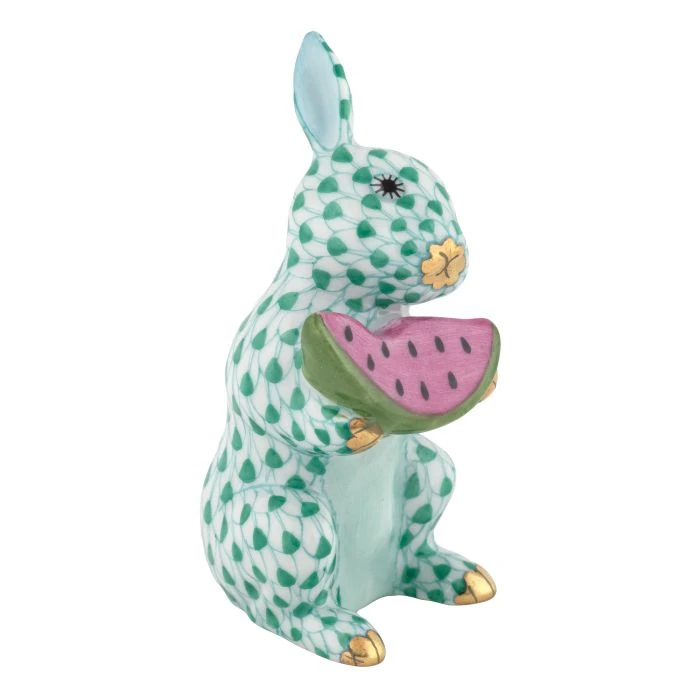 Herend Bunny with Watermelon - Green