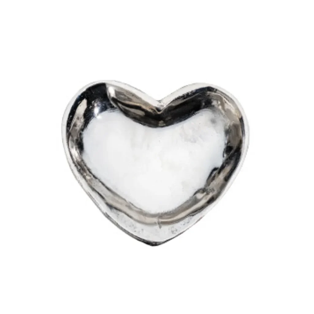 Jan Barboglio Corazónado Heart Catchall in Nickel - Large
