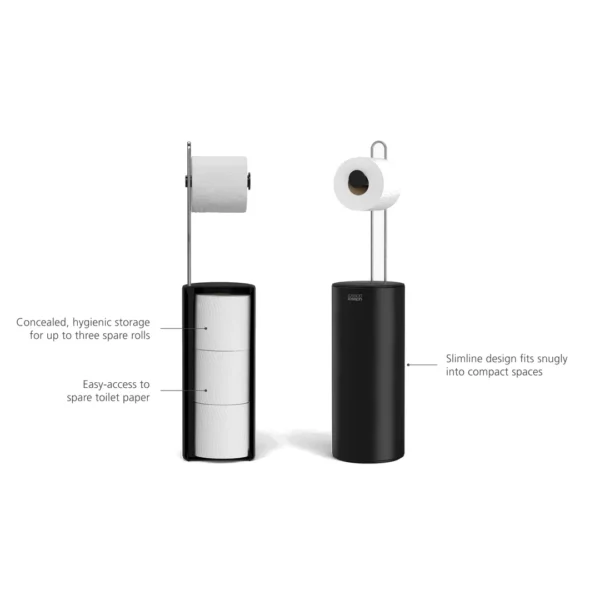 Joseph Joseph EasyStore Concealed Toilet Paper Holder - Matt Black