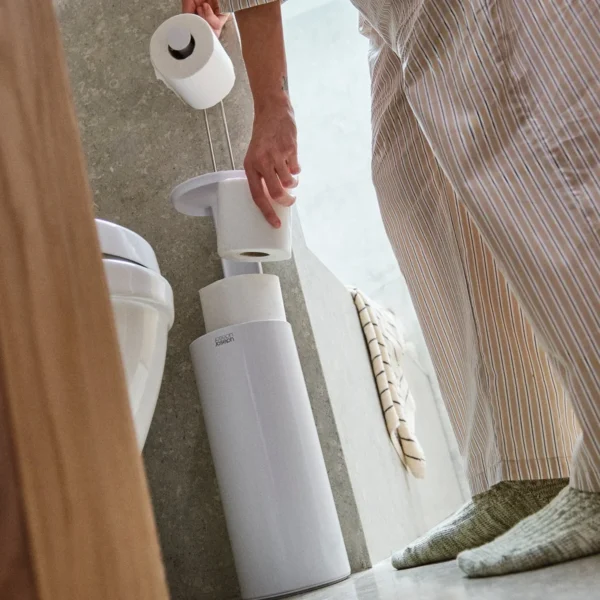 Joseph Joseph EasyStore Concealed Toilet Paper Holder - Gloss White