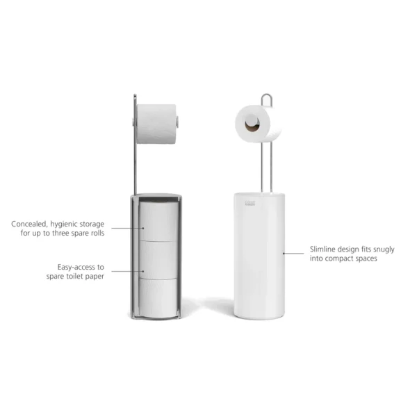 Joseph Joseph EasyStore Concealed Toilet Paper Holder - Gloss White