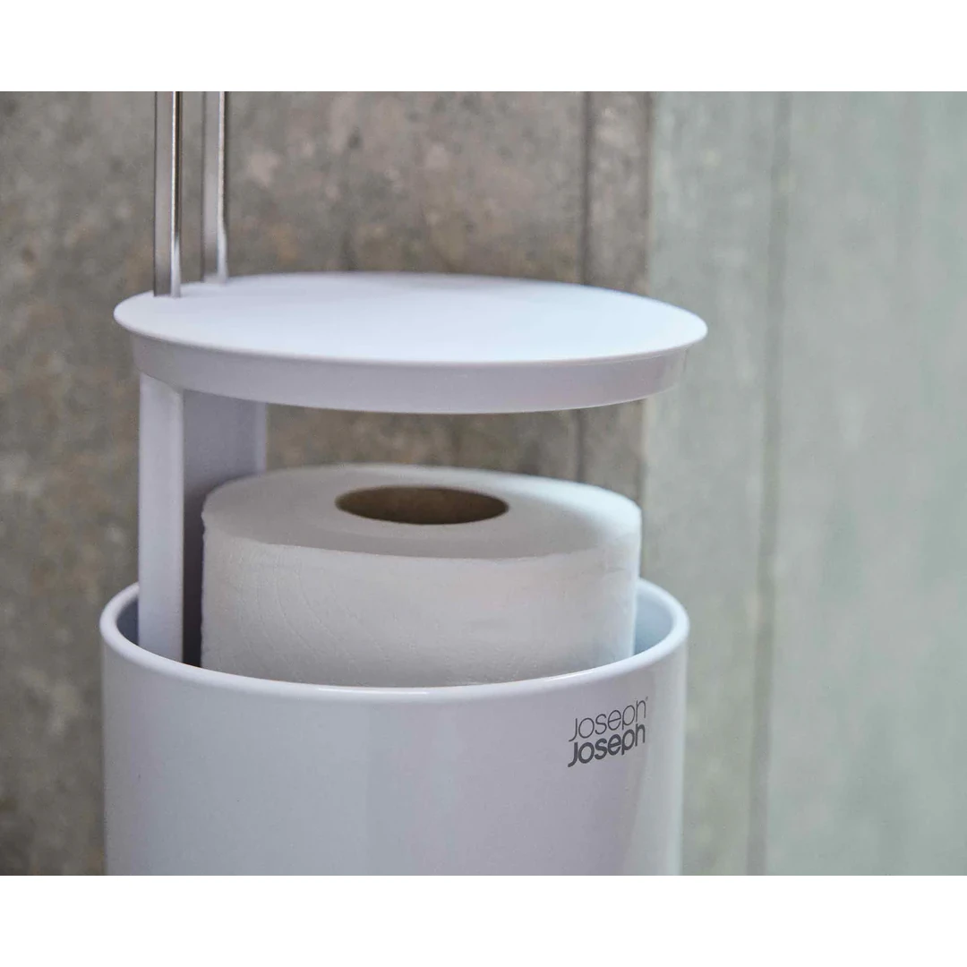Joseph Joseph EasyStore Concealed Toilet Paper Holder - Gloss White