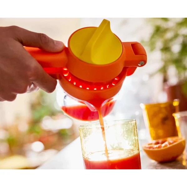 Joseph Joseph JuiceMax Plus Dual-Action Citrus Press with Measuring Cup - Orange