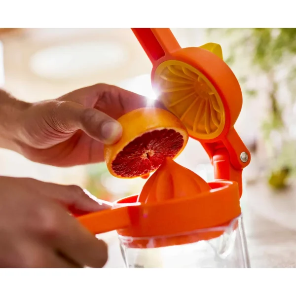 Joseph Joseph JuiceMax Plus Dual-Action Citrus Press with Measuring Cup - Orange