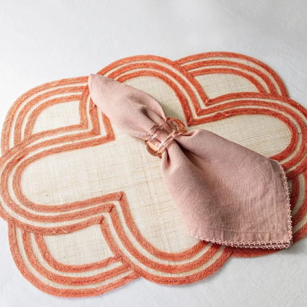 Juliska Scallop Stripe Placemat - Coral