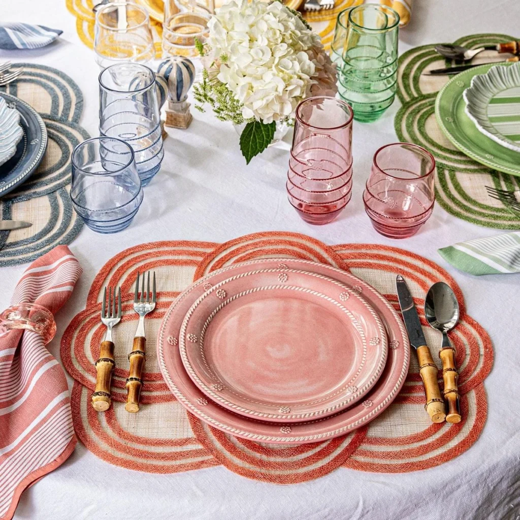 Juliska Scallop Stripe Placemat - Coral