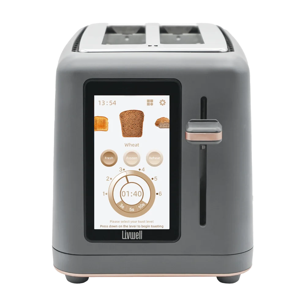 Livwell Touch IQ Matte Grey 2-Slice Toaster