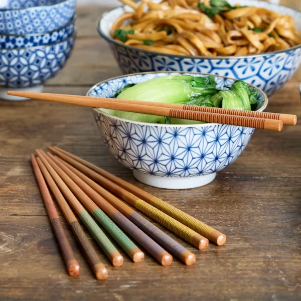 RSVP International Multi Stripe Chopsticks, Pack of 5