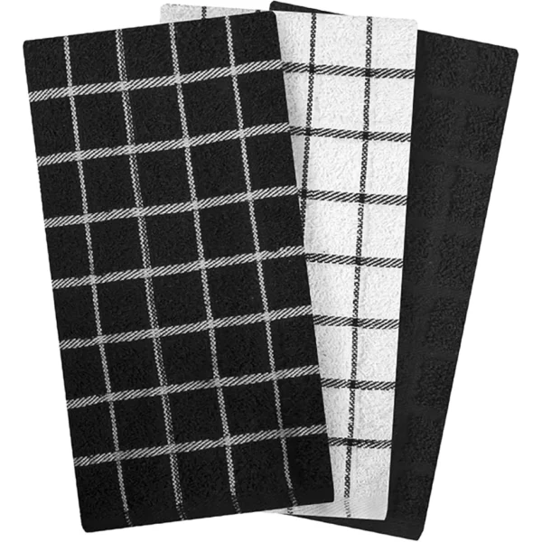Ritz 3-pk Terry Kitchen Towels - Black