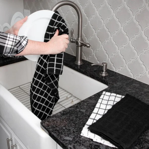 Ritz 3-pk Terry Kitchen Towels - Black