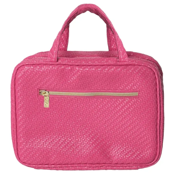 Tonic Hanging Cosmetic Bag - Herringbone Raspberry