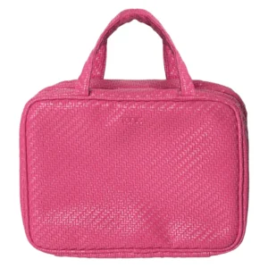Tonic Hanging Cosmetic Bag - Herringbone Raspberry