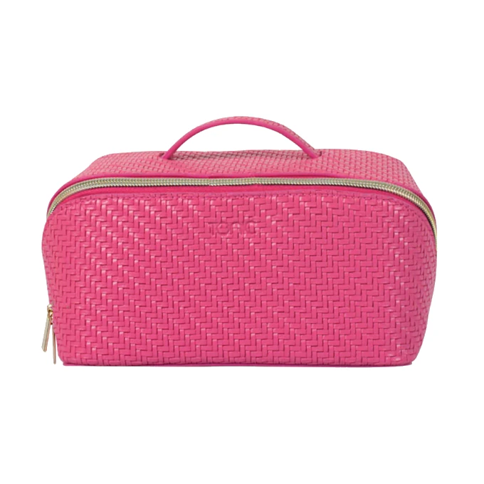 Tonic Medium Beauty Bag - Herringbone Raspberry