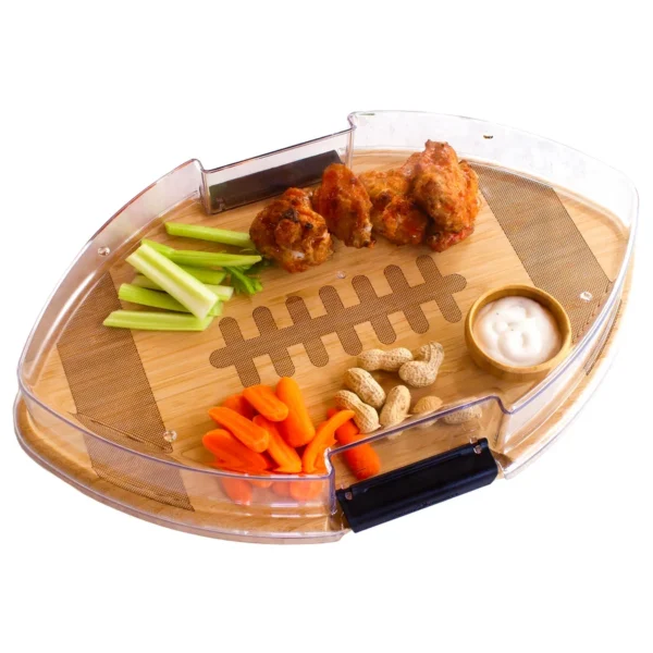 Totally Bamboo Serve & Store Football Charcuterie Board with Locking Lid