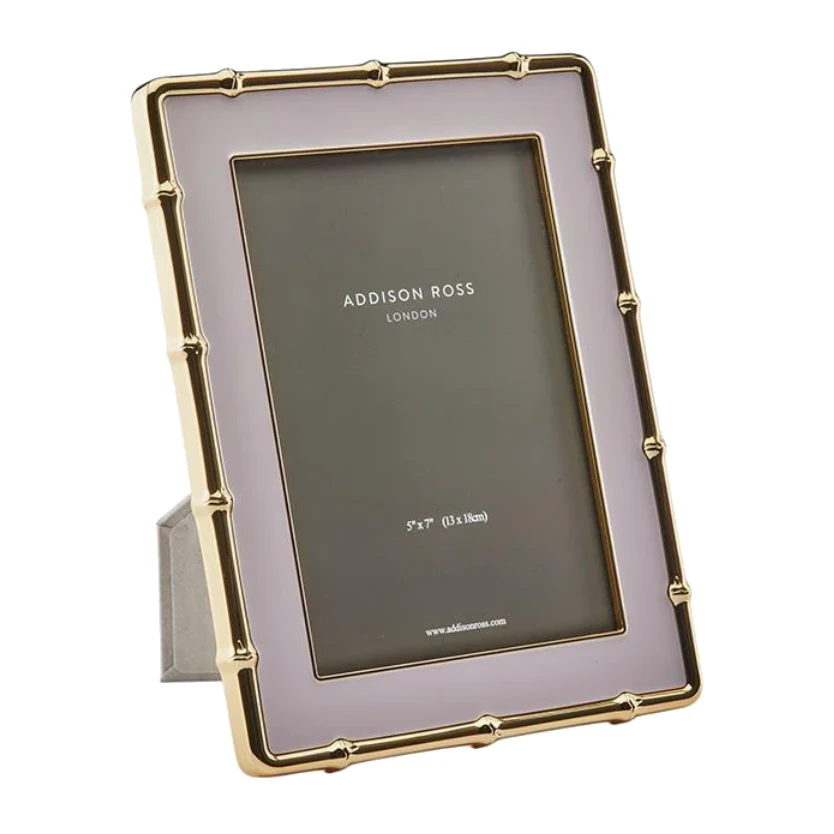 Addison Ross Pale Pink & Gold Bamboo Enamel Photo Frame, 5" x 7"