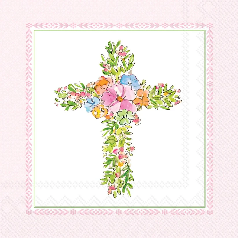 Boston International Easter Cross Cocktail Paper Napkins, Pack of 20