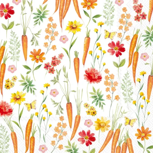 Boston International Garden Whimsy Cocktail Paper Napkins, Pack of 20