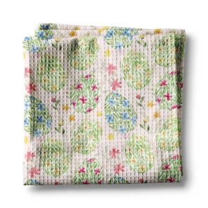 Canary Road Easter Egg Floral Kitchen Towel Waffle Preppy