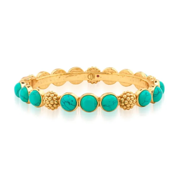 Capucine De Wulf Berry Gem Hinged Bangle - Turquoise