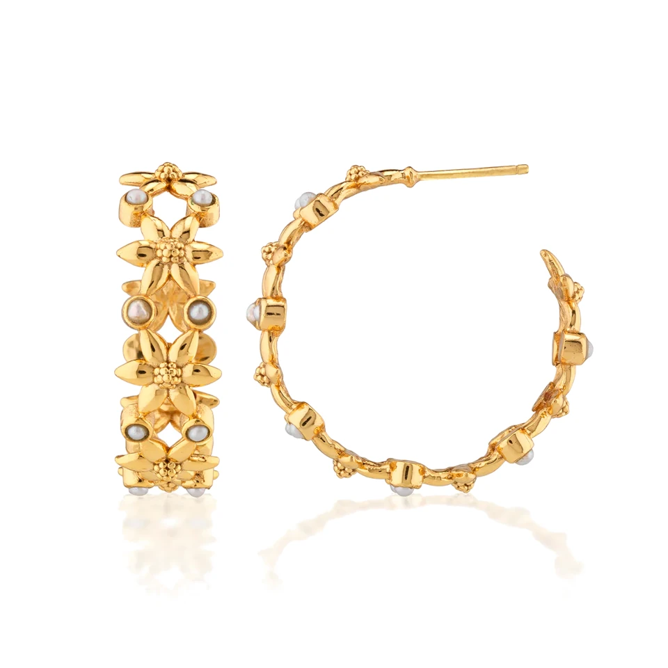Capucine De Wulf Jasmine Hoop Earrings - Pearl White