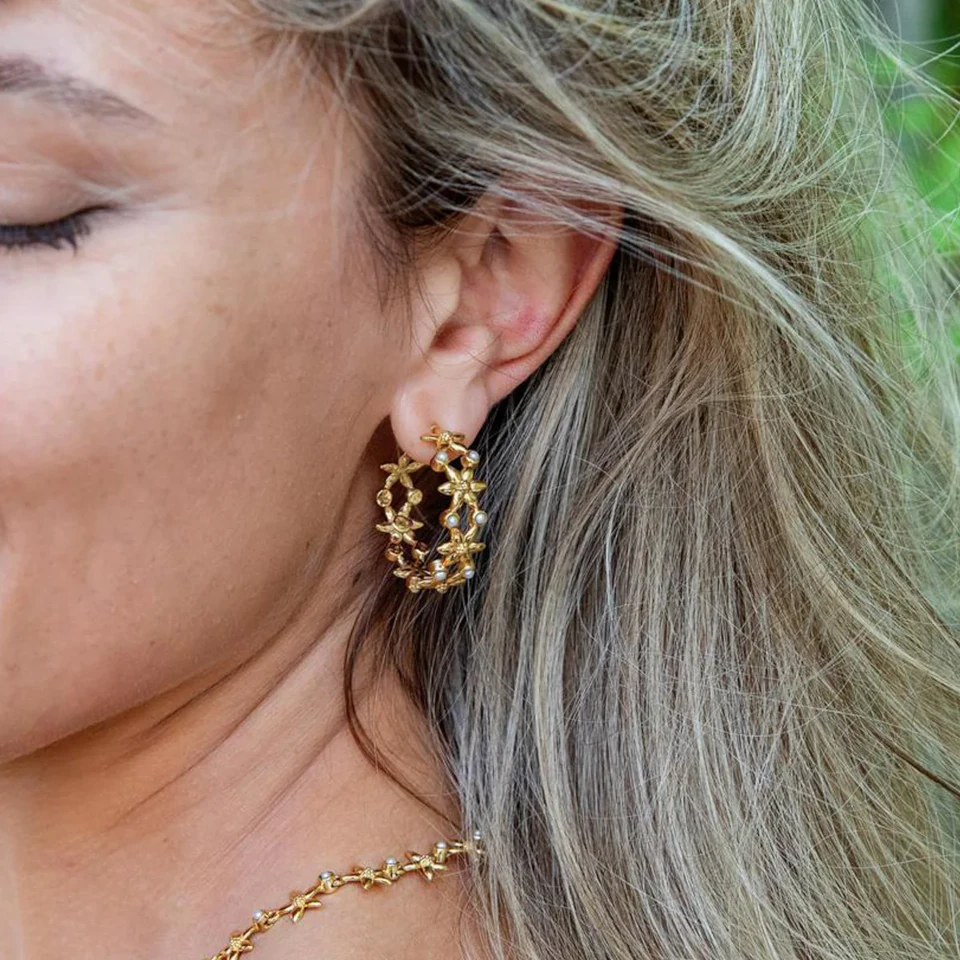 Capucine De Wulf Jasmine Hoop Earrings - Pearl White