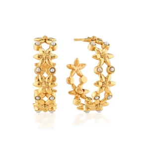 Capucine De Wulf Jasmine Hoop Earrings - Pearl White