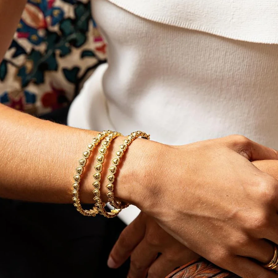 Capucine De Wulf Love Petite Hinged Bangle - Gold