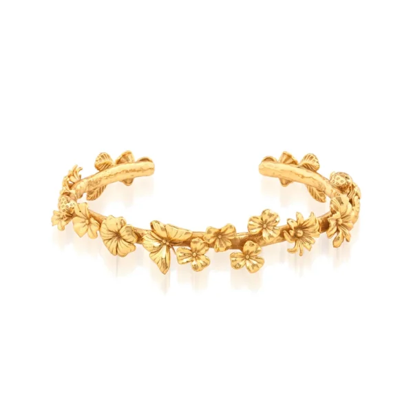 Capucine De Wulf Meadow Walk Flowers Petite Cuff - Gold