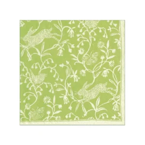 Caspari Hedgerow Moss Green Cocktail Paper Napkins - Pack of 20