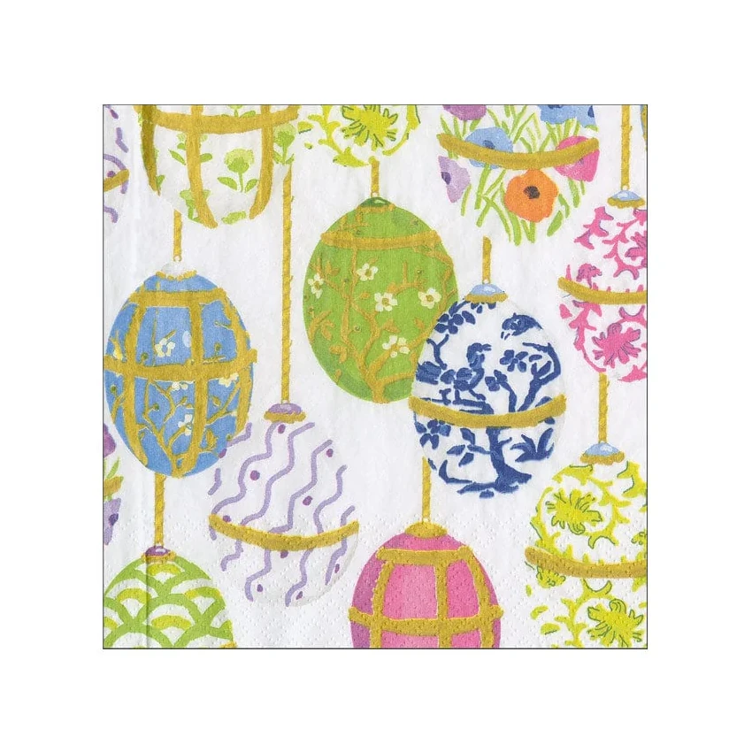 Caspari Les Oeufs Cocktail Paper Napkins - Pack of 20