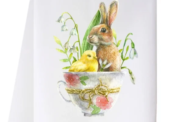 Cora & Pate Bunny and Chick Kitchen Towel