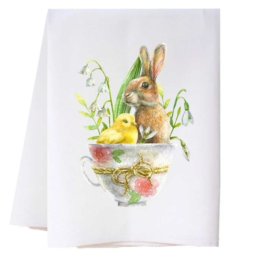 Cora & Pate Bunny and Chick Kitchen Towel
