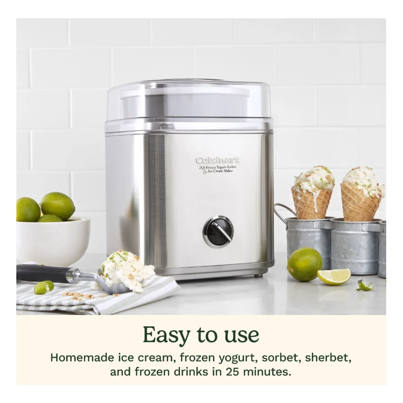 Cuisinart Pure Indulgence 2 Quart Frozen Yogurt-Sorbet & Ice Cream Maker